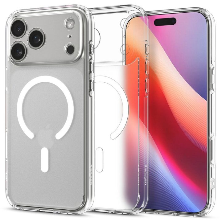 Telefono dėklas iPhone 17 Pro skaidrus MagSafe Spigen