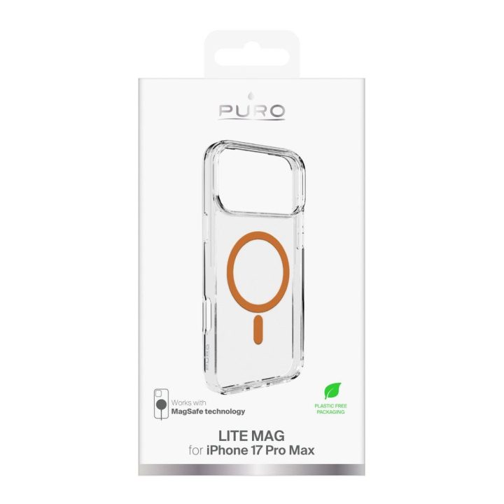 Telefono dėklas iPhone 17 Pro Max skaidrus MagSafe Puro