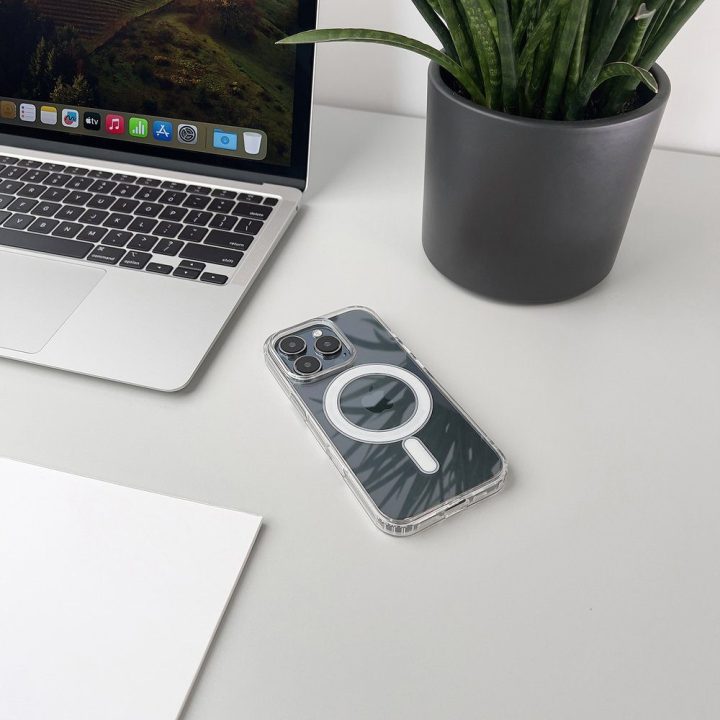 Telefono dėklas iPhone 17 Pro Max skaidrus MagSafe Ultra Clear