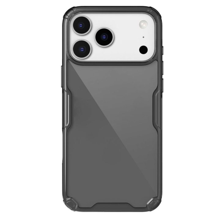 Telefono dėklas iPhone 17 Pro Max permatomas juodas Nillkin