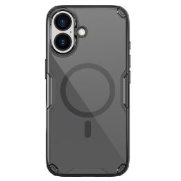 Telefono dėklas iPhone 17 permatomas juodas MagSafe Nillkin