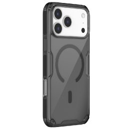 Telefono dėklas iPhone 17 Pro Max juodas permatomas MagSafe Nillkin