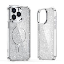 Telefono dėklas iPhone 17 Pro Max blizgus pusiau skaidrus MagSafe