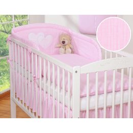 Vaikiška patalynės užvalkalų komplektas rožinis dryžuotas 2 dalių Hanging Hearts