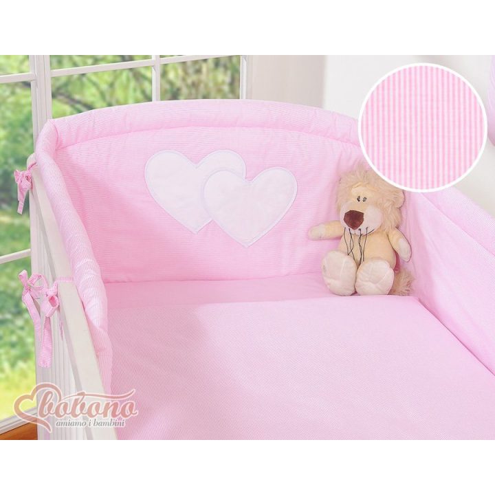 Vaikiška patalynės užvalkalų komplektas rožinis dryžuotas 2 dalių Hanging Hearts