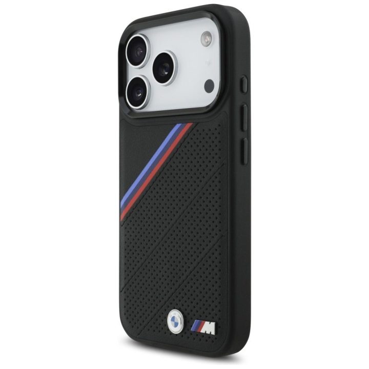 Telefono dėklas iPhone 17 Pro juodas MagSafe BMW M Tricolor