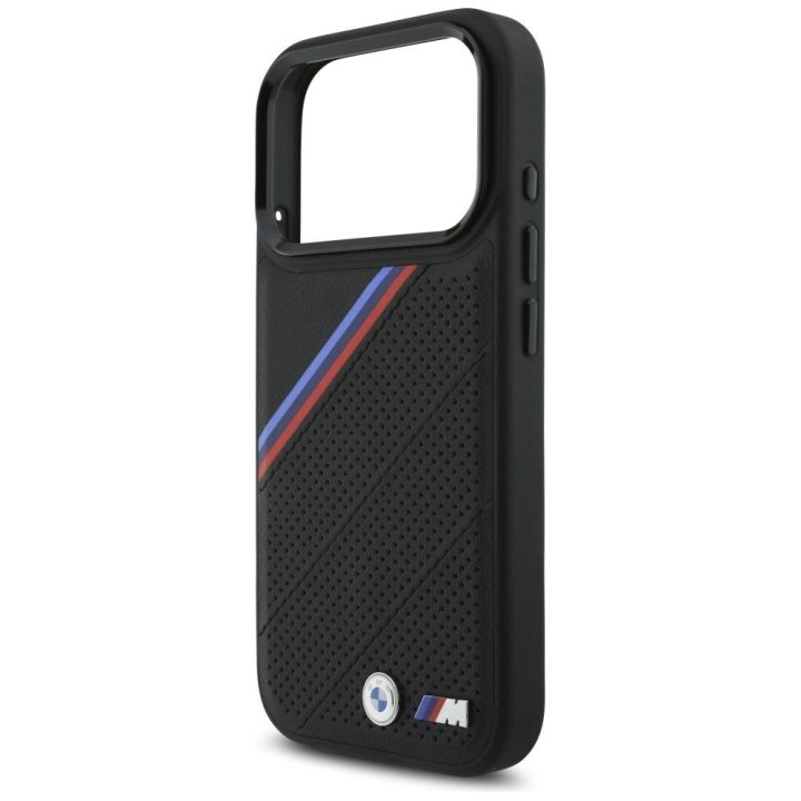 Telefono dėklas iPhone 17 Pro juodas MagSafe BMW M Tricolor