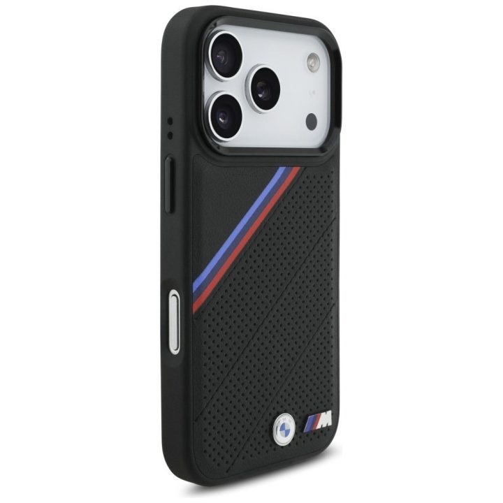 Telefono dėklas iPhone 17 Pro juodas MagSafe BMW M Tricolor