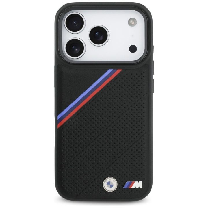 Telefono dėklas iPhone 17 Pro juodas MagSafe BMW M Tricolor