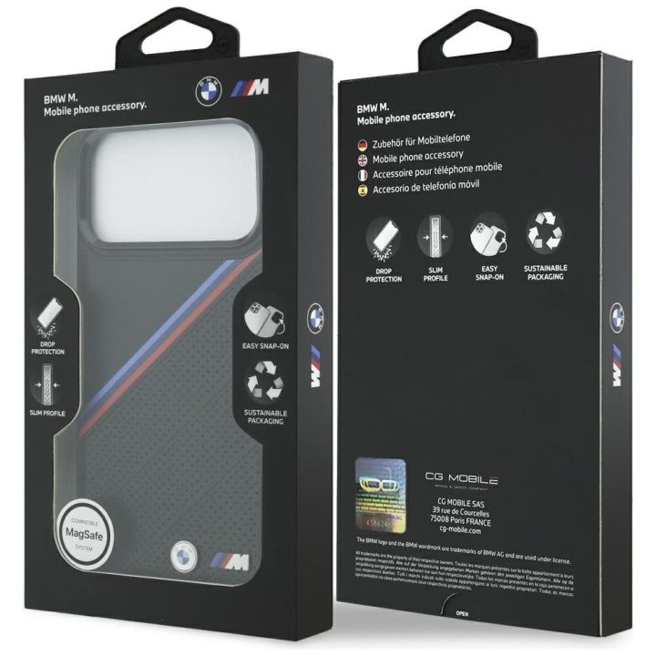Telefono dėklas iPhone 17 Pro Max juodas MagSafe BMW M