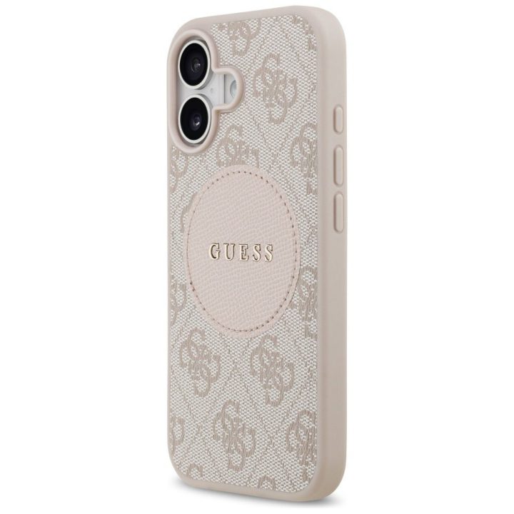 Telefono dėklas iPhone 17 smėlio spalvos MagSafe Guess