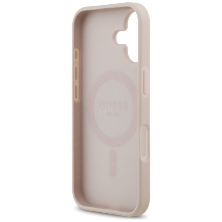 Telefono dėklas iPhone 17 smėlio spalvos MagSafe Guess
