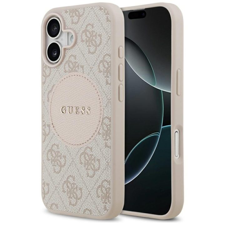 Telefono dėklas iPhone 17 smėlio spalvos MagSafe Guess