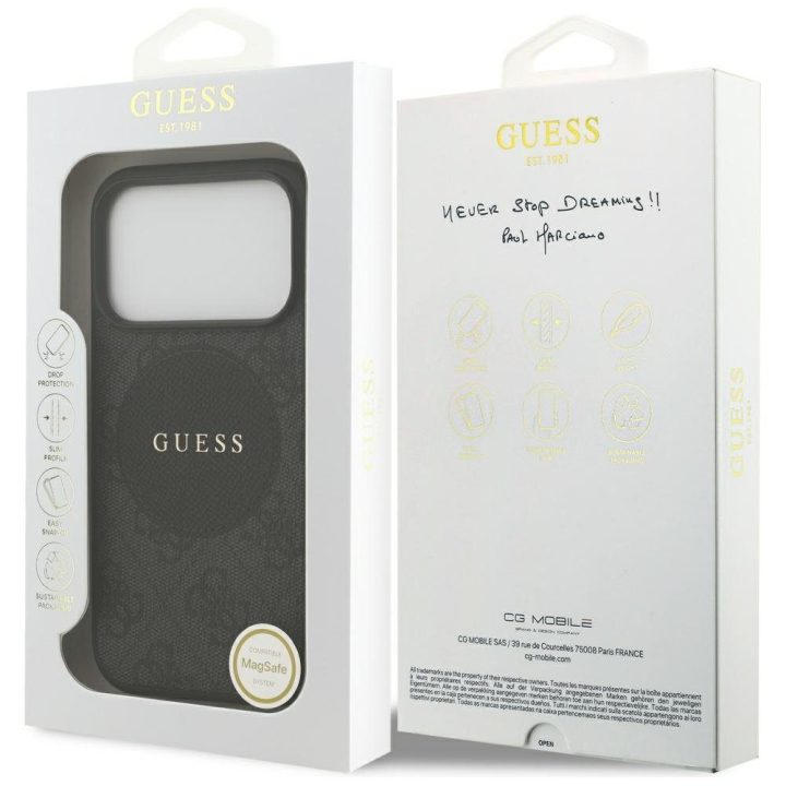Telefono dėklas iPhone 17 Pro juodas MagSafe Guess