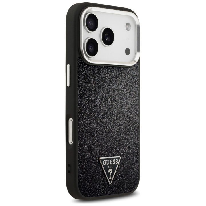 Telefono dėklas iPhone 17 Pro juodas blizgus MagSafe Guess