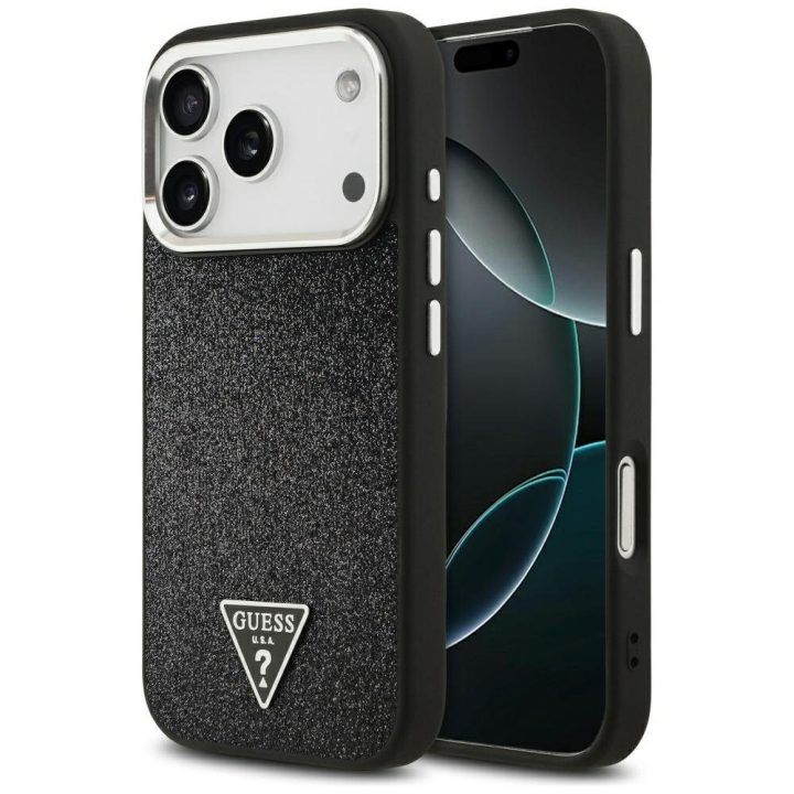 Telefono dėklas iPhone 17 Pro juodas blizgus MagSafe Guess