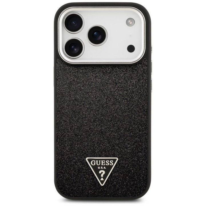 Telefono dėklas iPhone 17 Pro juodas blizgus MagSafe Guess