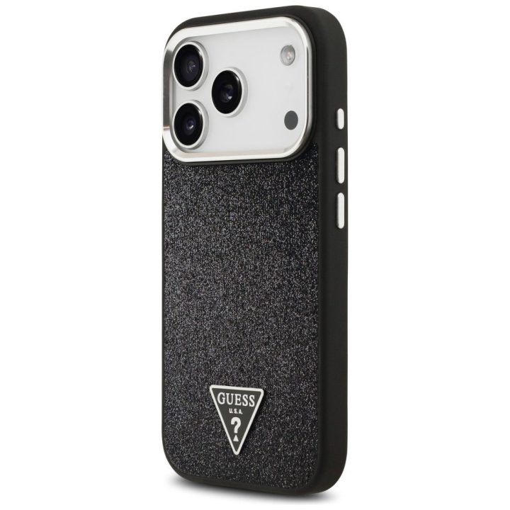 Telefono dėklas iPhone 17 Pro juodas blizgus MagSafe Guess