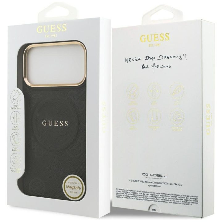 Telefono dėklas iPhone 17 Pro Max juodas MagSafe Guess