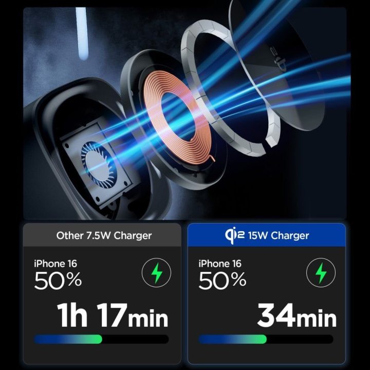 Belaidis kroviklis 3 in 1 QI2 juodas Spigen Essential EF223MS