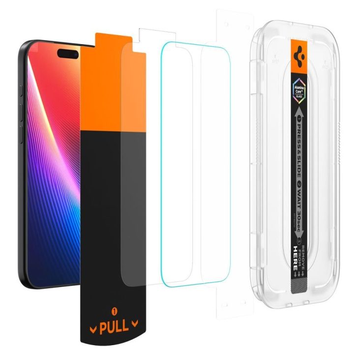 Grūdintas stiklas iPhone 16 Pro Max / 17 Pro Max skaidrus Spigen