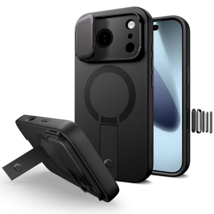 Telefono dėklas iPhone 17 Pro juodas Kevlar MagSafe