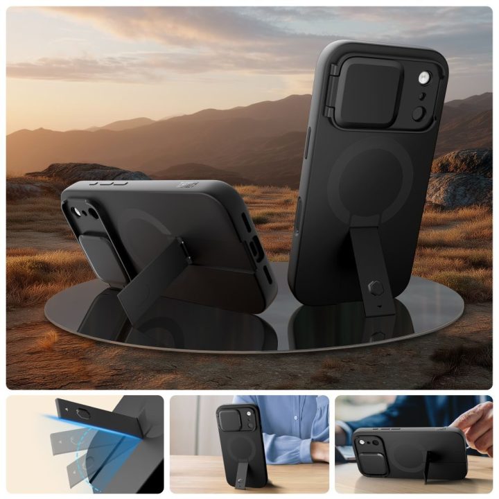 Telefono dėklas iPhone 17 Pro juodas Kevlar MagSafe