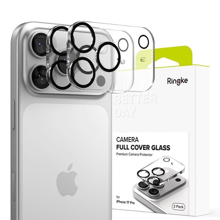 Kameros stikliukas iPhone 17 Pro juodas 2 vnt. Ringke