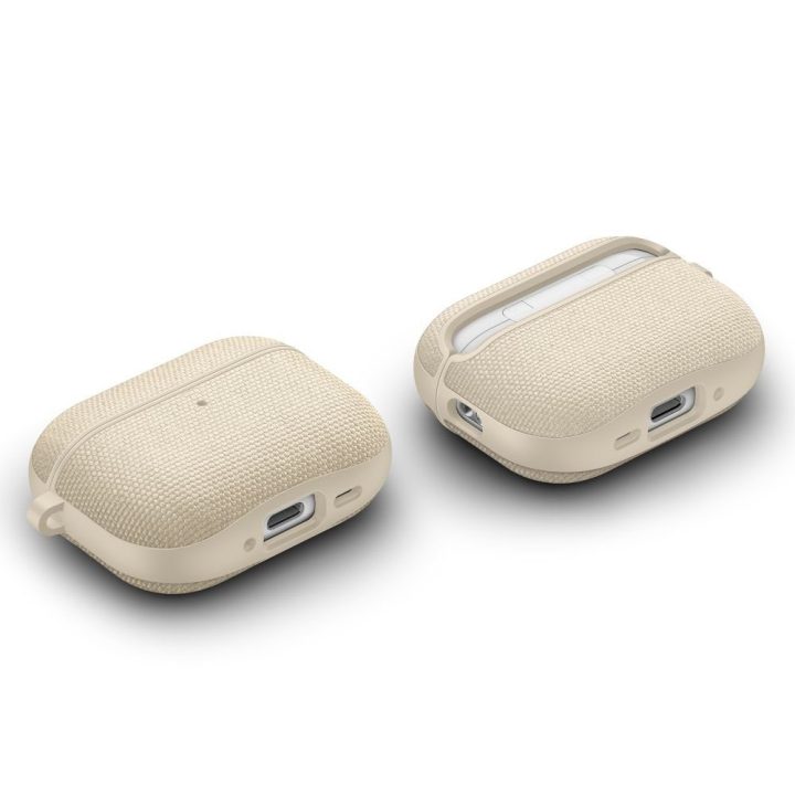 Ausinių dėklas AirPods 3 smėlio spalvos audinys Spigen