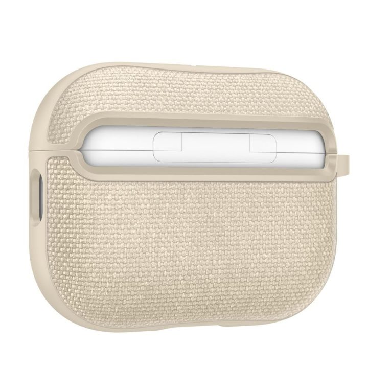Ausinių dėklas AirPods 3 smėlio spalvos audinys Spigen