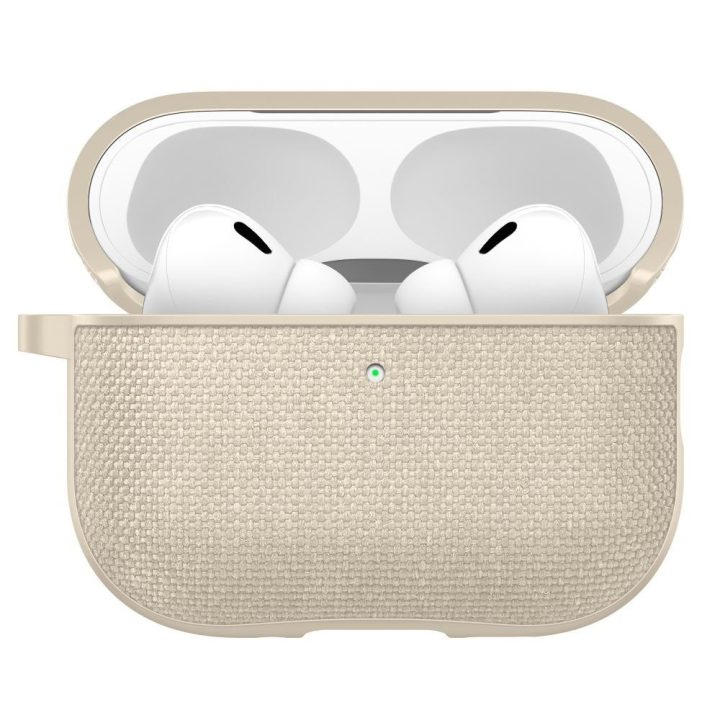 Ausinių dėklas AirPods 3 smėlio spalvos audinys Spigen