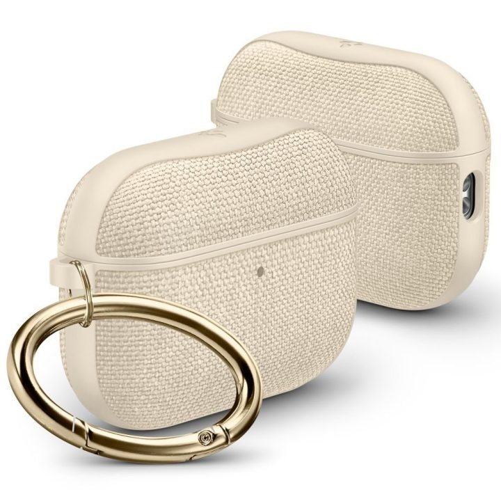 Ausinių dėklas AirPods 3 smėlio spalvos audinys Spigen