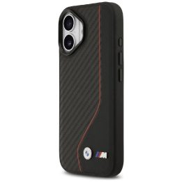 Telefono dėklas iPhone 17 juodas MagSafe BMW M Carbon Line