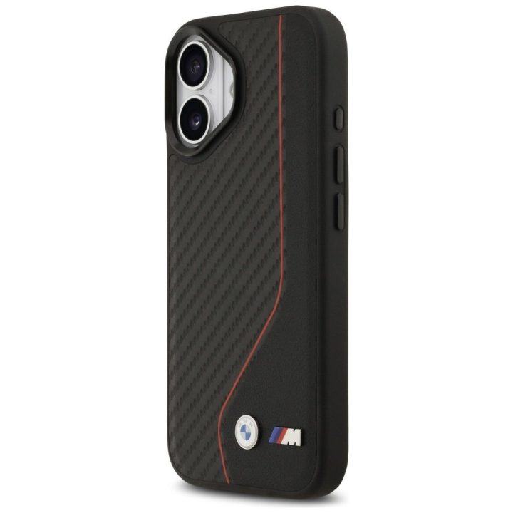 Telefono dėklas iPhone 17 juodas MagSafe BMW M Carbon Line