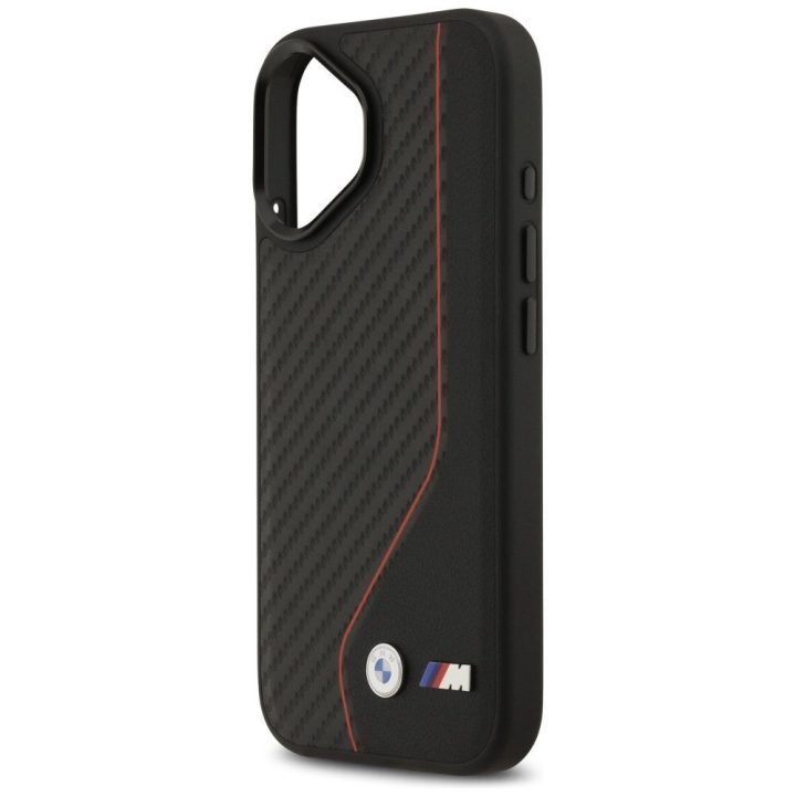 Telefono dėklas iPhone 17 juodas MagSafe BMW M Carbon Line