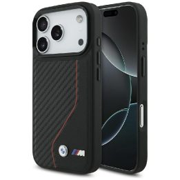Telefono dėklas iPhone 17 Pro juodas anglies dizaino MagSafe BMW