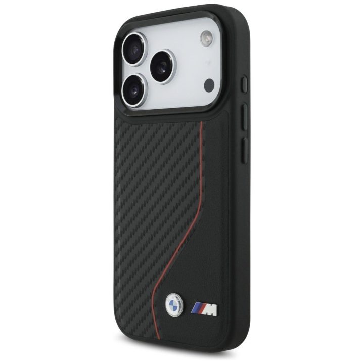 Telefono dėklas iPhone 17 Pro juodas anglies dizaino MagSafe BMW
