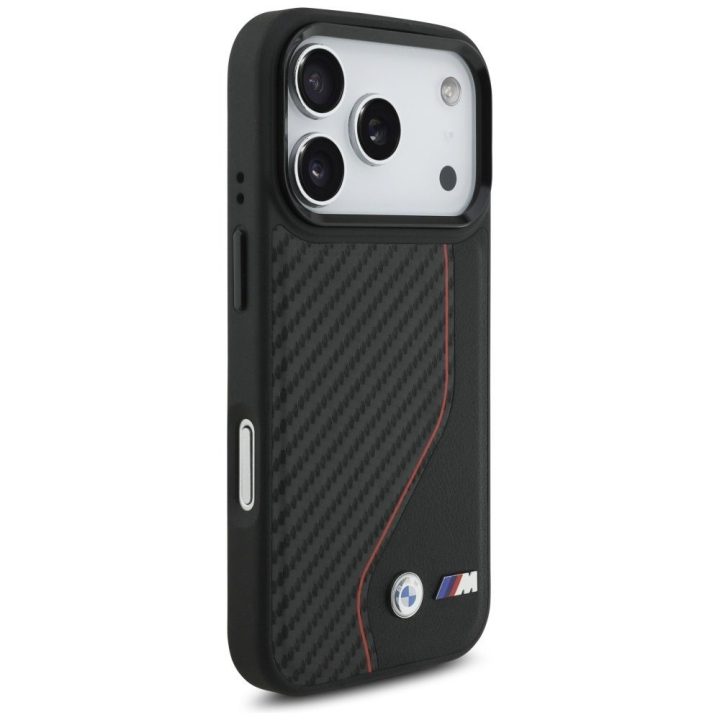 Telefono dėklas iPhone 17 Pro juodas anglies dizaino MagSafe BMW