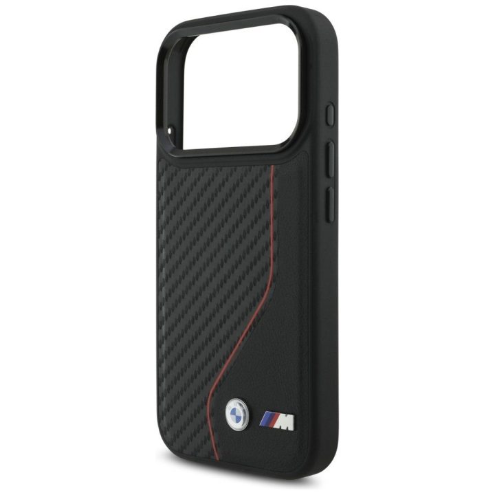 Telefono dėklas iPhone 17 Pro juodas anglies dizaino MagSafe BMW