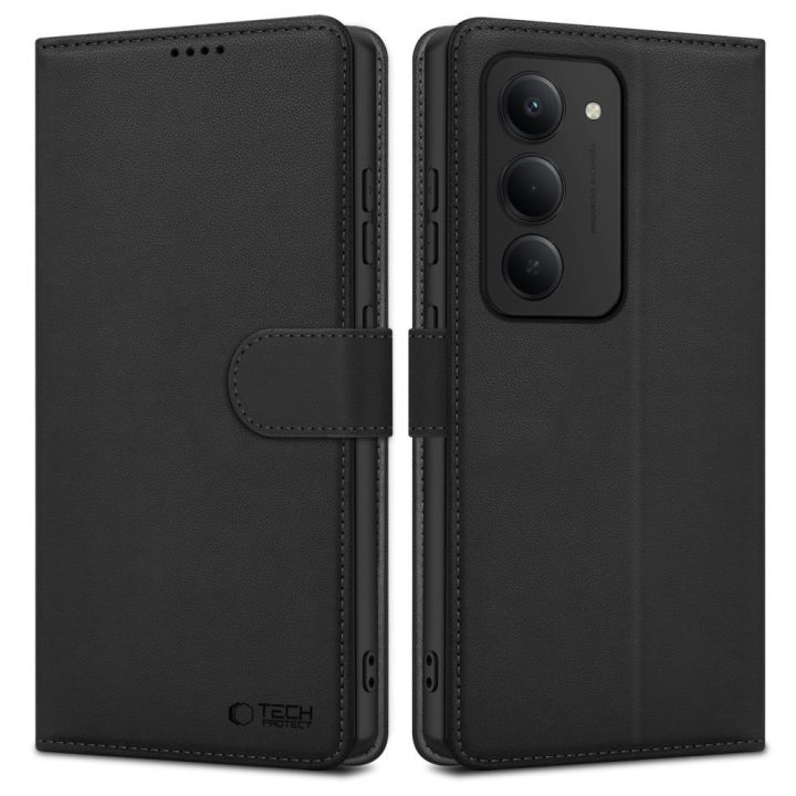 Telefono dėklas Xiaomi Redmi 15 juodas atverčiamas