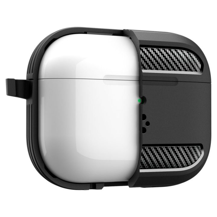 Ausinių dėklas AirPods 3 juodas matinis Spigen Rugged Armor