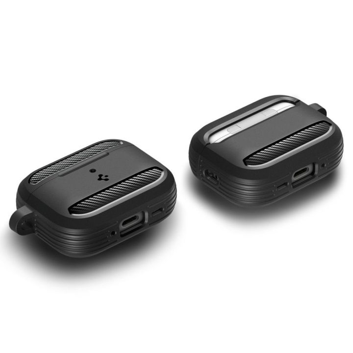 Ausinių dėklas AirPods 3 juodas matinis Spigen Rugged Armor