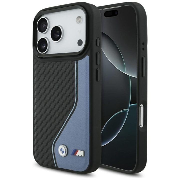 Telefono dėklas iPhone 17 Pro mėlynas MagSafe BMW M Carbon