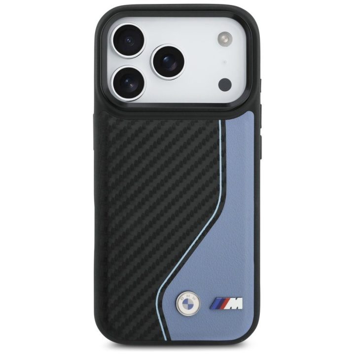 Telefono dėklas iPhone 17 Pro mėlynas MagSafe BMW M Carbon