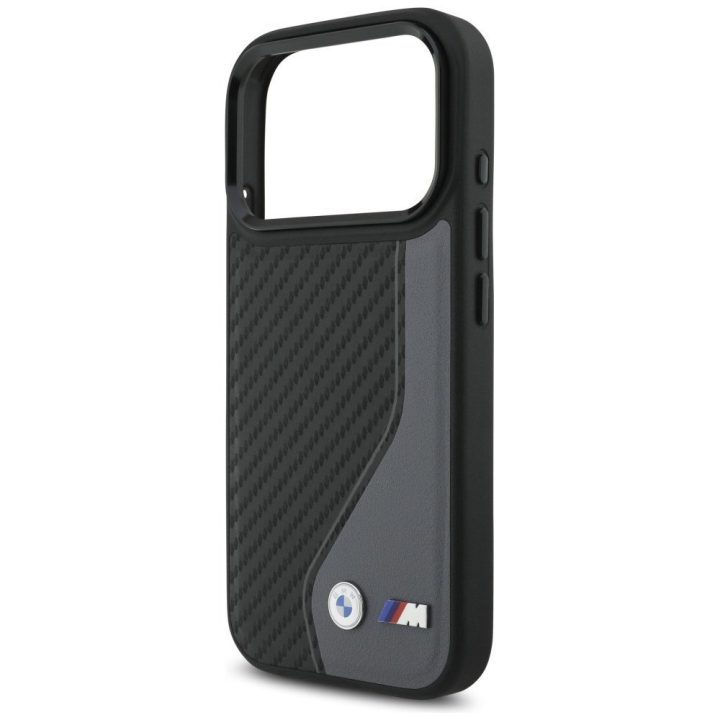 Telefono dėklas iPhone 17 Pro grafito spalvos MagSafe BMW M Carbon Logo