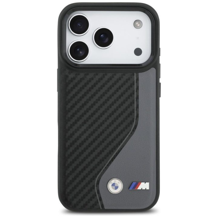 Telefono dėklas iPhone 17 Pro grafito spalvos MagSafe BMW M Carbon Logo