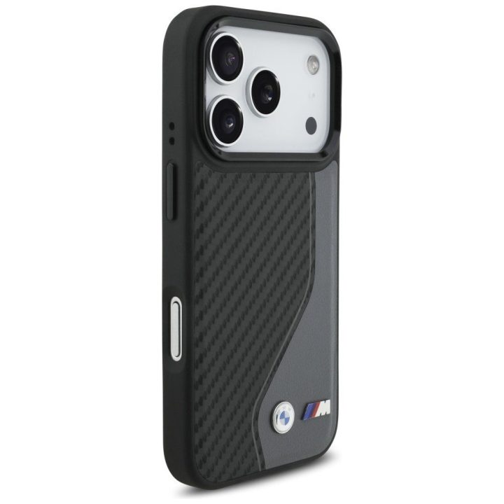 Telefono dėklas iPhone 17 Pro grafito spalvos MagSafe BMW M Carbon Logo