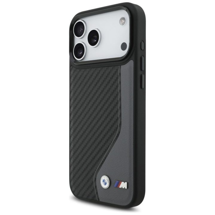 Telefono dėklas iPhone 17 Pro Max grafito spalvos MagSafe BMW M Carbon Logo