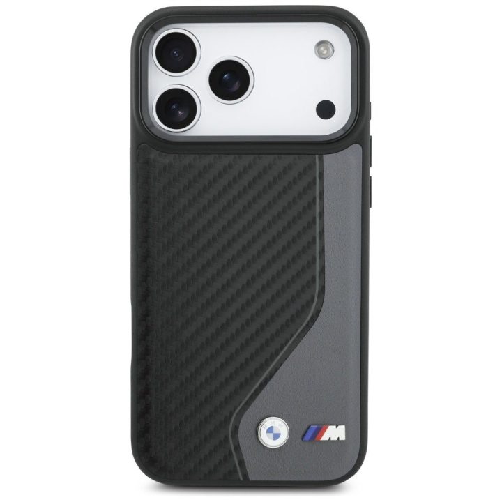 Telefono dėklas iPhone 17 Pro Max grafito spalvos MagSafe BMW M Carbon Logo