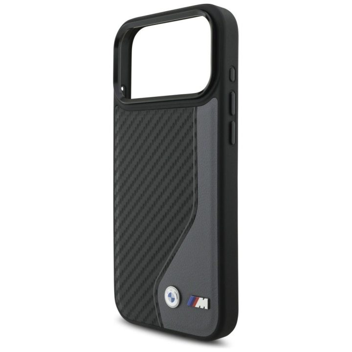 Telefono dėklas iPhone 17 Pro Max grafito spalvos MagSafe BMW M Carbon Logo